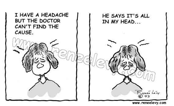 Za obsah obrázku zodpovídá uživatel nebo návštěvník, který jej zde vložil. Zdroj: http://www.reneelevy.com/Dessins/DejaPasseAng/headache.jpg